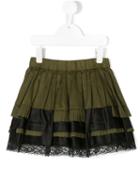 Diesel Kids - Layered Lace Trim Skirt - Kids - Cotton/lyocell - 10 Yrs, Green