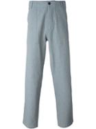 Maison Kitsuné Worker Trousers, Men's, Size: 34, Blue, Cotton/spandex/elastane