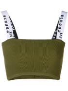 Versus Logo Detail Cropped Top - Green