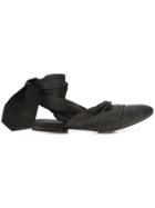 Uma Wang Ankle Tie Mules - Black
