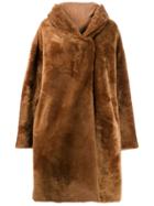 Liska Chiron Reversible Oversized Coat - Brown