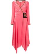 Peter Pilotto Asymmetric Velvet Wrap Dress - Pink