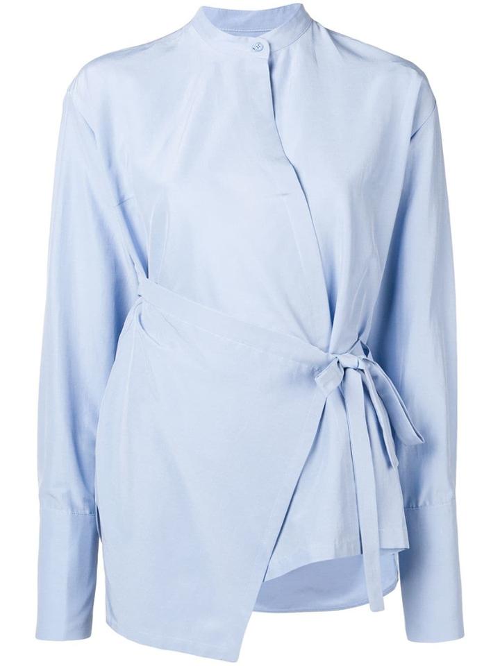 Christian Wijnants Asymmetric Wrap Shirt - Blue