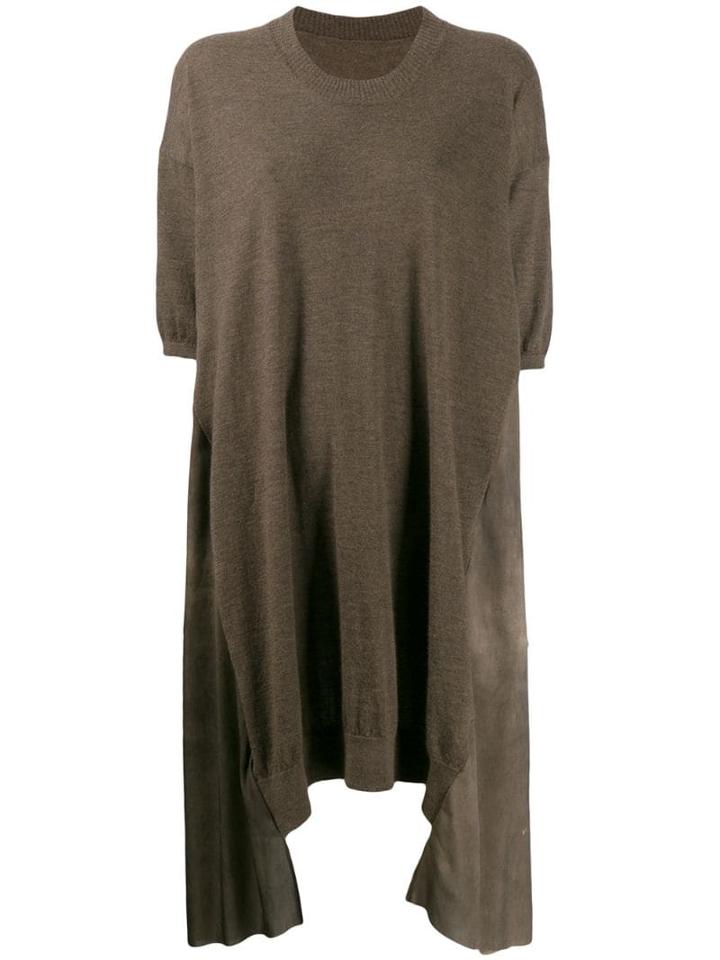 Uma Wang Panelled Sweater Dress - Brown