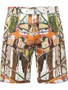 Gosha Rubchinskiy Printed Shorts, Men's, Size: Medium, White, Linen/flax