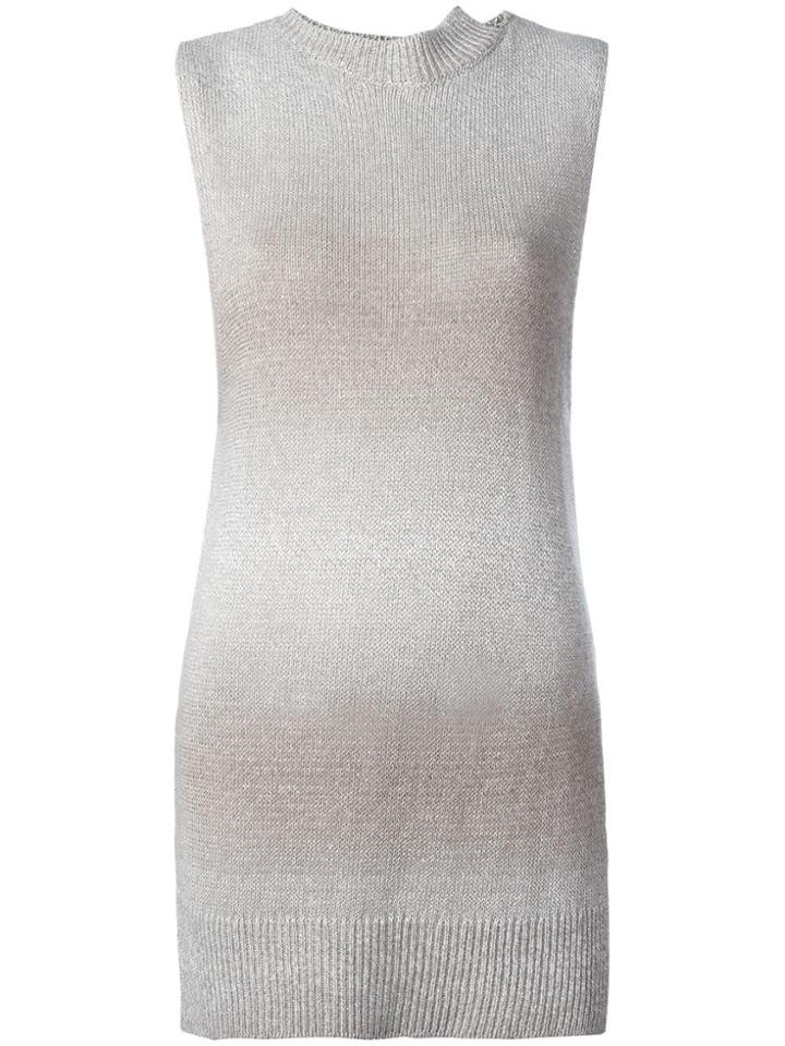 Lamberto Losani High Neck Knitted Tank - Nude & Neutrals