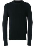 Hydrogen Buttoned Shoulder Sweater - Black