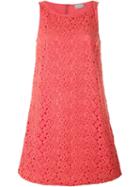 Moncler Floral Lace Shift Dress, Women's, Size: 44, Pink/purple, Polyamide/polyester/cotton