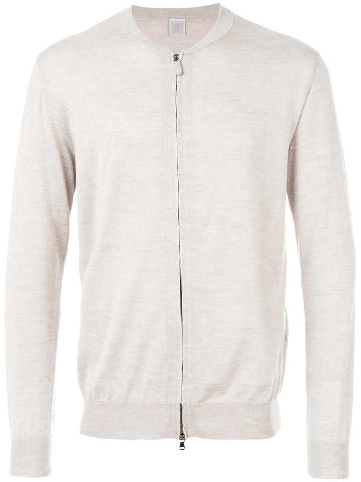 Eleventy - Zip Up Cardigan - Men - Silk/merino - Xl, Nude/neutrals, Silk/merino