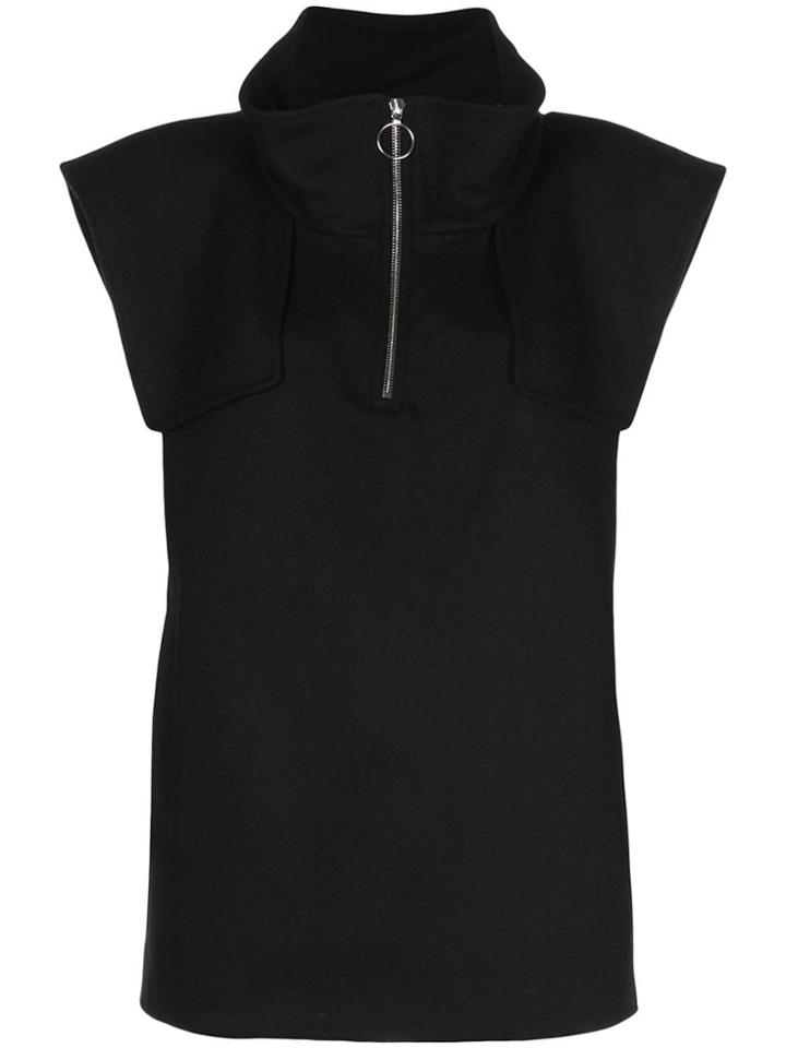 Partow Cortlandt High-neck Vest - Black