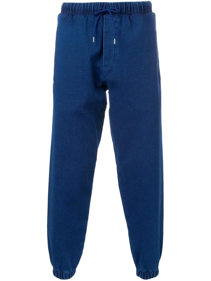 Mcq Alexander Mcqueen Denim Effect Track Pants, Men's, Size: 46, Blue, Cotton/polyester/spandex/elastane