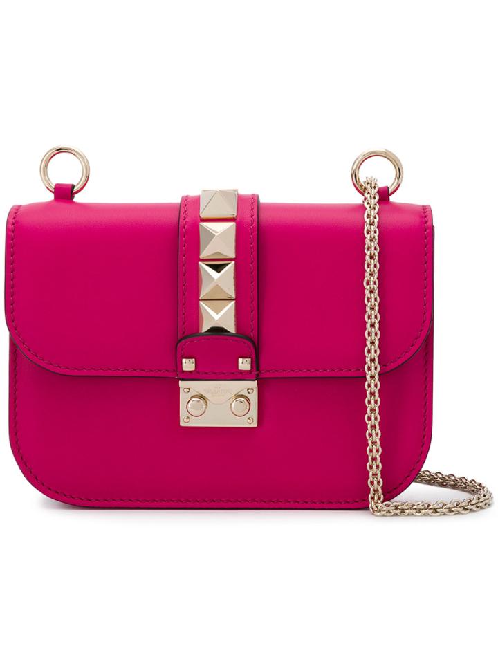 Valentino Small Rockstud Lock Bag - Pink & Purple
