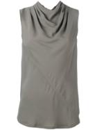 Rick Owens - Cowl Neck Top - Women - Acetate/viscose - 44, Grey, Acetate/viscose