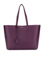 Saint Laurent Top Handles Leather Tote - Purple