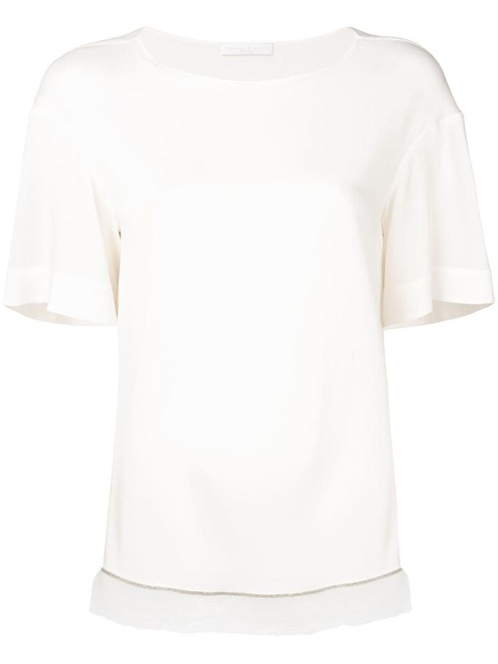 Fabiana Filippi Sheer Trim T-shirt - White