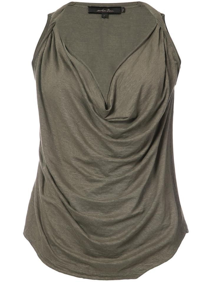 Urban Zen Cowl Neck Sleeveless Top - Green