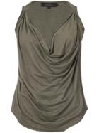 Urban Zen Cowl Neck Sleeveless Top - Green