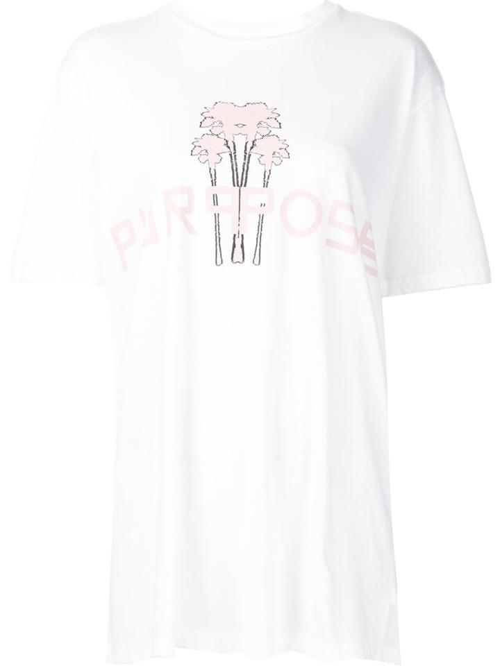 Baja East Oversized Floral Print T-shirt, Women's, Size: 1, White, Cotton