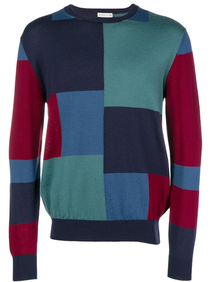 Etro Colour Blocked Sweater - Blue
