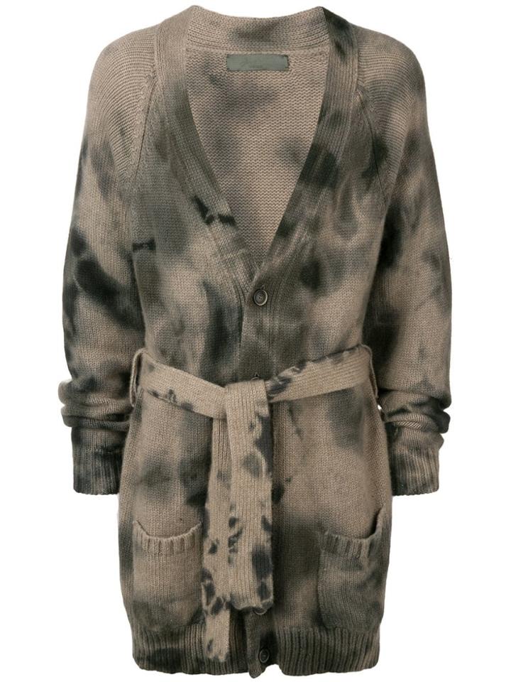 Di Liborio Tie Dye Belted Cardigan - Brown