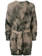 Di Liborio Tie Dye Belted Cardigan - Brown