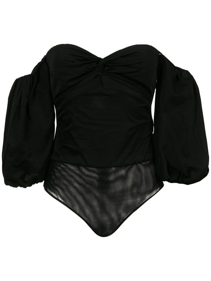 Nk Collection Off The Shoulder Bodysuit - Black