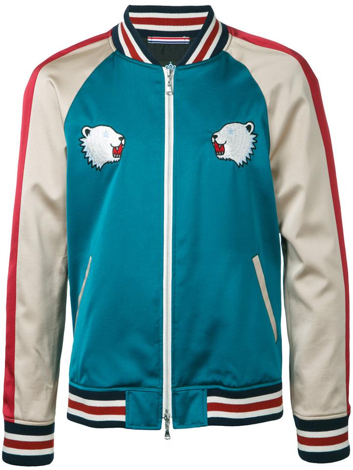 Guild Prime Bear Patches Bomber Jacket, Men's, Size: 1, Green, Polyester