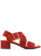 Chie Mihara Cross Strap Sandals - Red