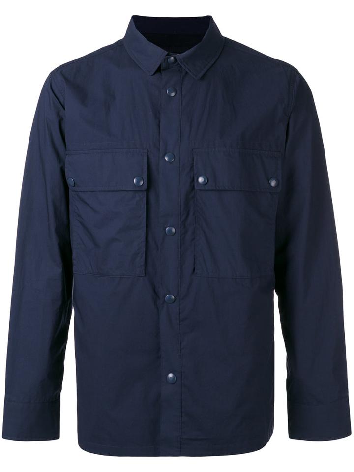 Sempach 'compass' Shirt Jacket, Men's, Size: Xl, Blue, Cotton/linen/flax