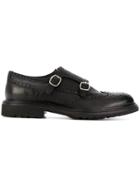 Dell'oglio Cross Strap Monk Shoes - Black