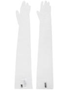 Ermanno Scervino Embroidered Tulle Gloves - White