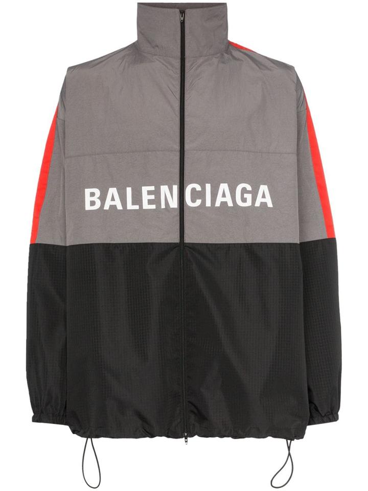 Balenciaga Logo Windbreaker Jacket - Grey