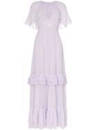 Bytimo Short-sleeved Tiered Maxi Dress - Purple