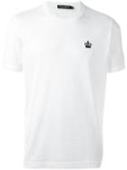 Dolce & Gabbana Embroidered Crown T-shirt, Men's, Size: 50, White, Cotton