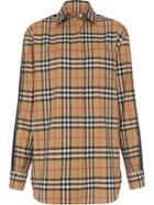 Burberry Satin Stripe Check Shirt - Yellow