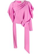 A.w.a.k.e. Mode Draped Asymmetric Top - Pink