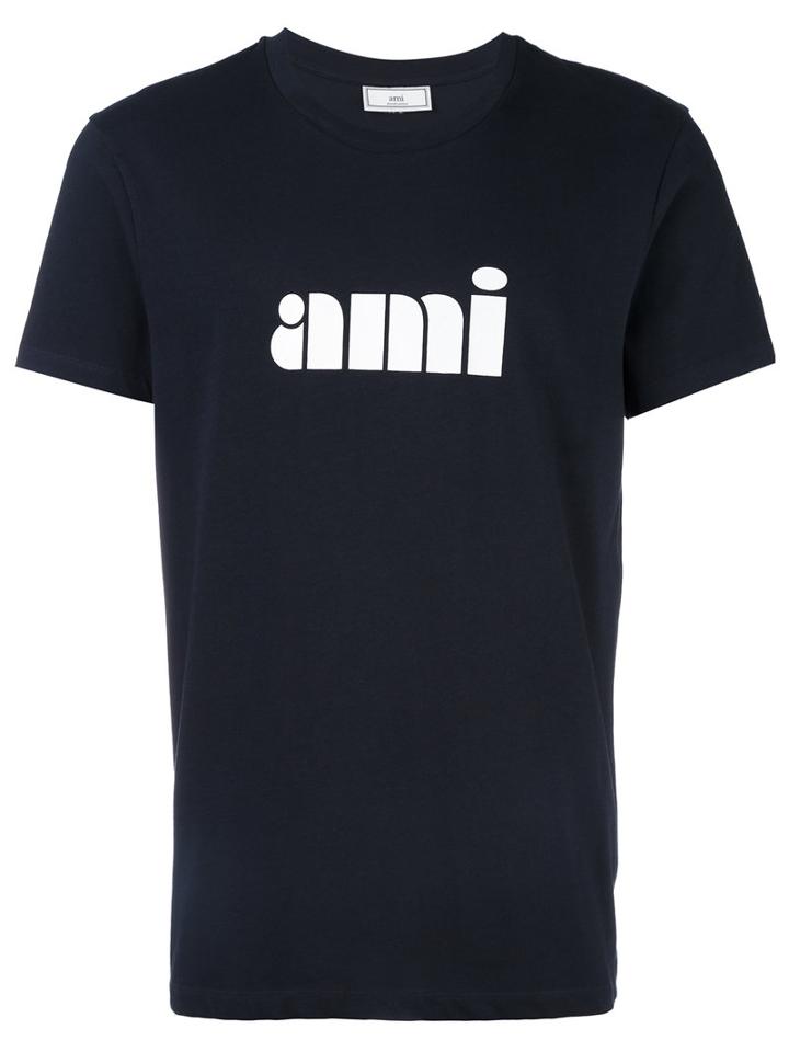 Ami Alexandre Mattiussi Ami Print T-shirt, Men's, Size: Large, Blue, Cotton