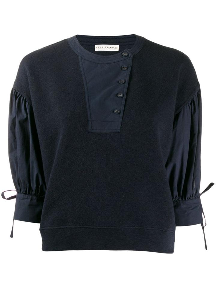 Ulla Johnson Button Up Sweatshirt - Blue
