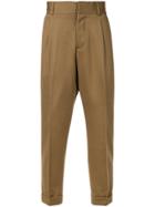 Kent & Curwen Chinos With Roll-up Cuffs - Brown
