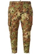 Dsquared2 Cropped Camouflage Trousers, Women's, Size: 42, Green, Cotton/polyamide
