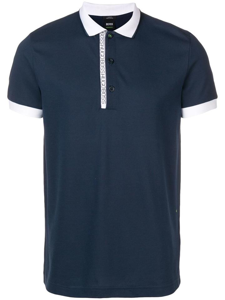 Boss Hugo Boss White Trim Polo Shirt - Blue