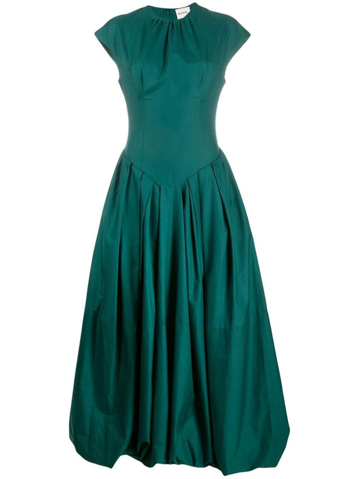 Khaite Long Pleated Dress - Green