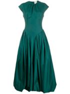 Khaite Long Pleated Dress - Green