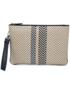 Ermenegildo Zegna Zig Zag Woven Clutch - Blue