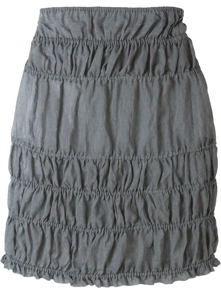 Romeo Gigli Vintage Ruched Mini Skirt - Grey