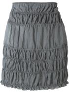 Romeo Gigli Vintage Ruched Mini Skirt - Grey