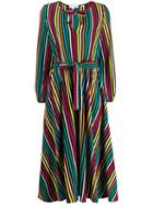 Chinti & Parker Belted Striped Long Dress - Black