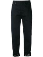 Saint Laurent - Lace Hem Jeans - Women - Cotton/spandex/elastane - 26, Black, Cotton/spandex/elastane