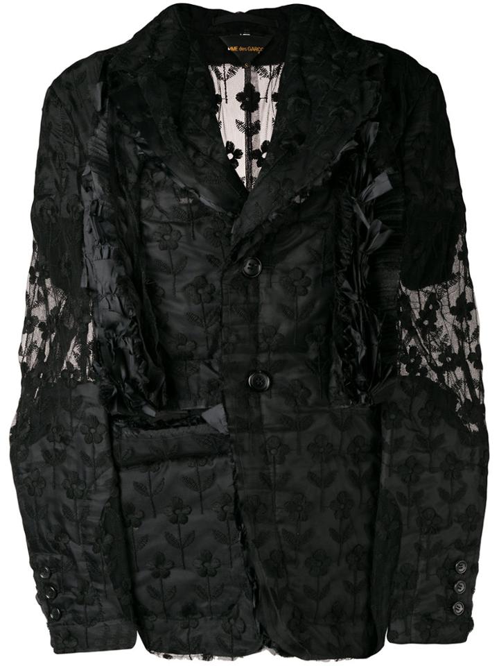 Comme Des Garçons Lace Button-down Jacket - Black