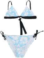 Mc2 Saint Barth Kids Floral-print Bikini - Blue